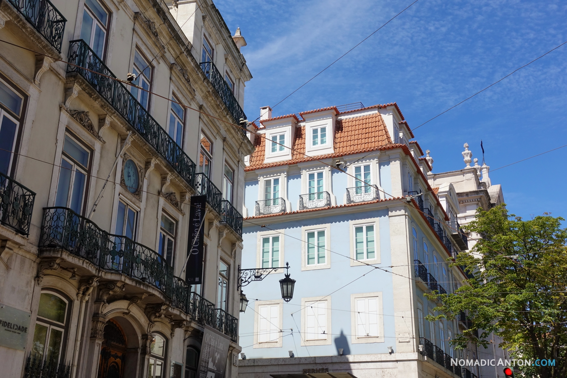 Facades of the buildings in Lisbon