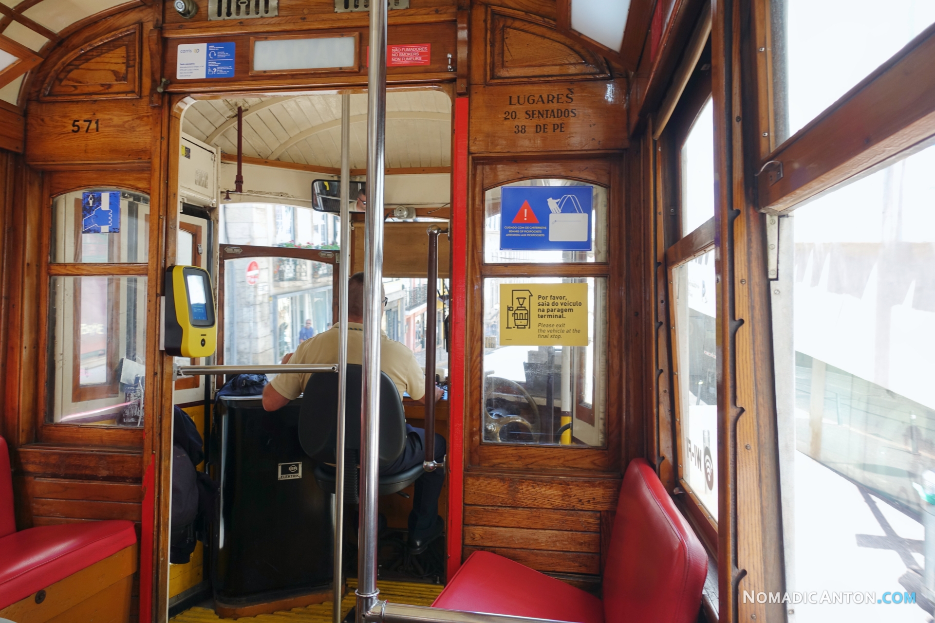 Inside the tram