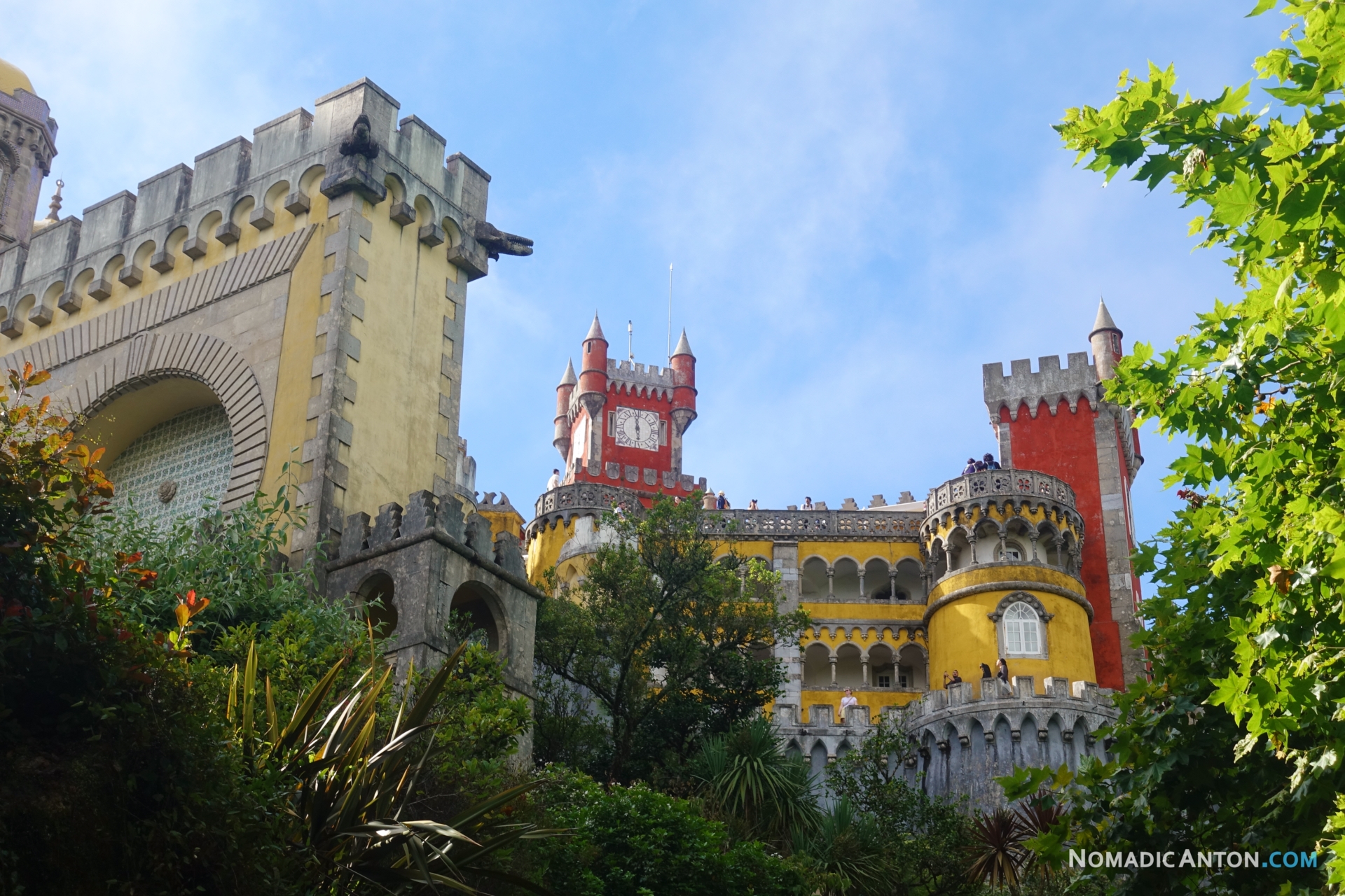Pena Palace in Sintra from downhill