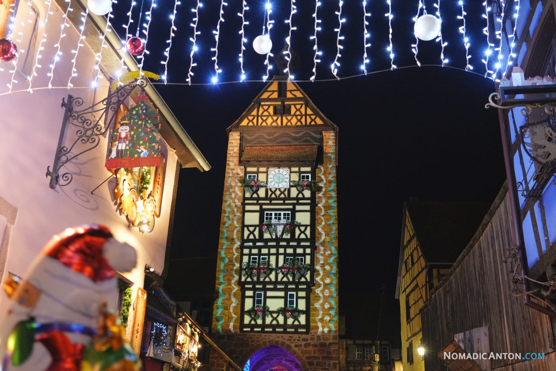 Christmas decorations in Riquewihr