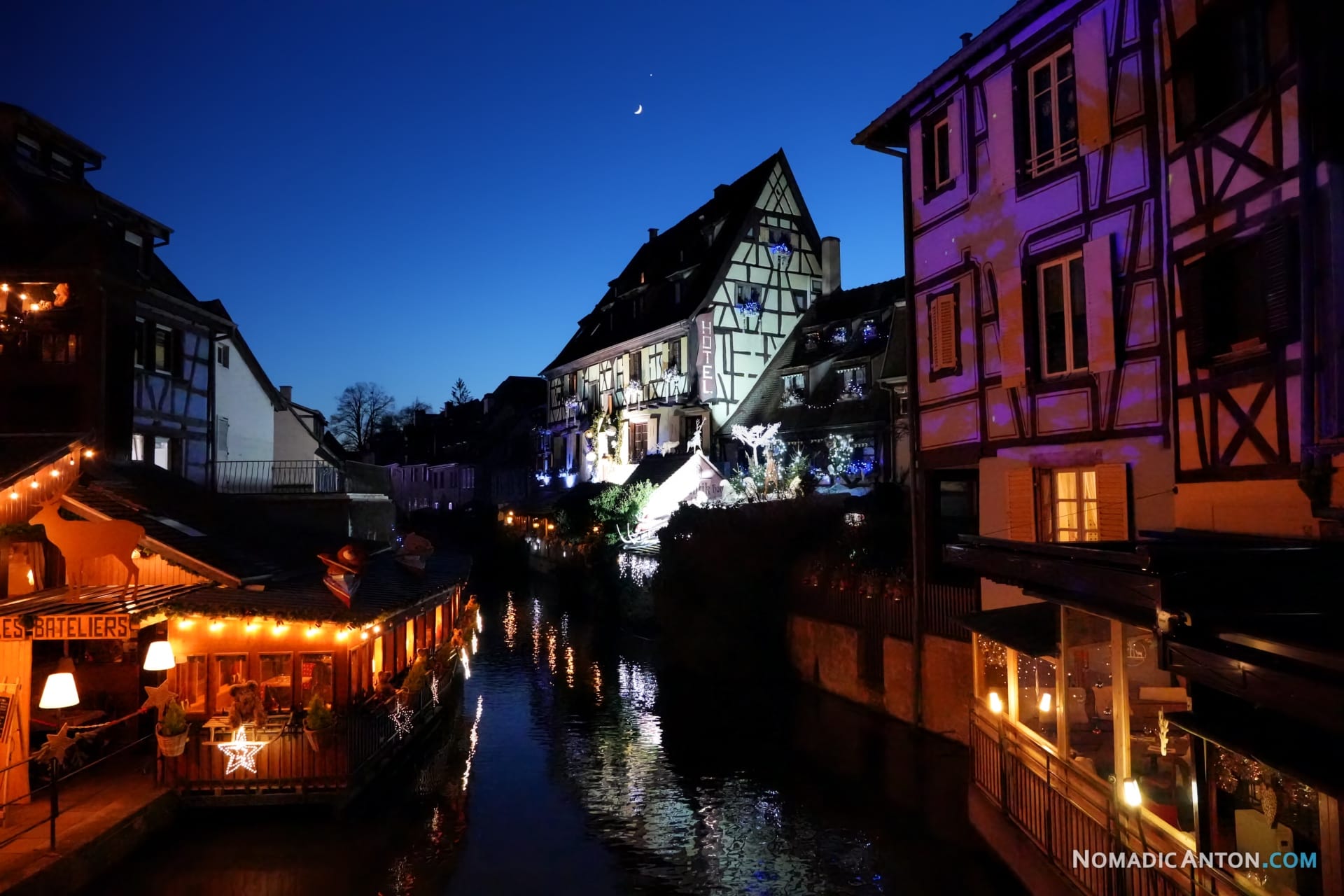 Little Venice in Colmar at night