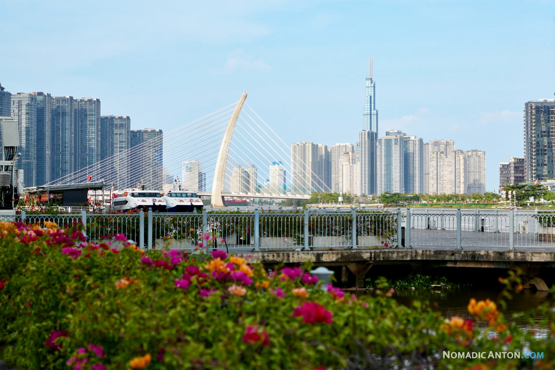 River promenade with a view in Ho Chi Minh City