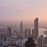 Bangkok city glow at sunset