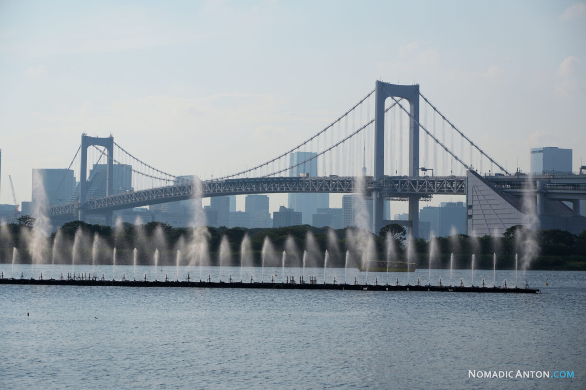 Rainbow Bridge with the fountain show