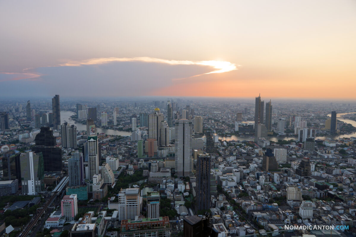 Sunset view from Mahanakhon Tower