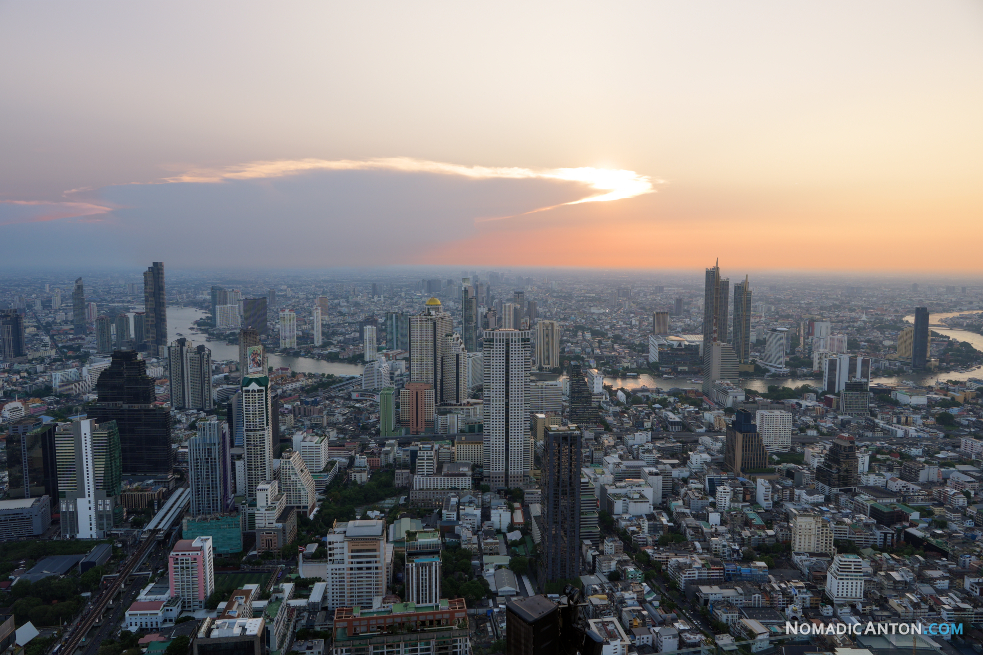 Sunset view from Mahanakhon Tower