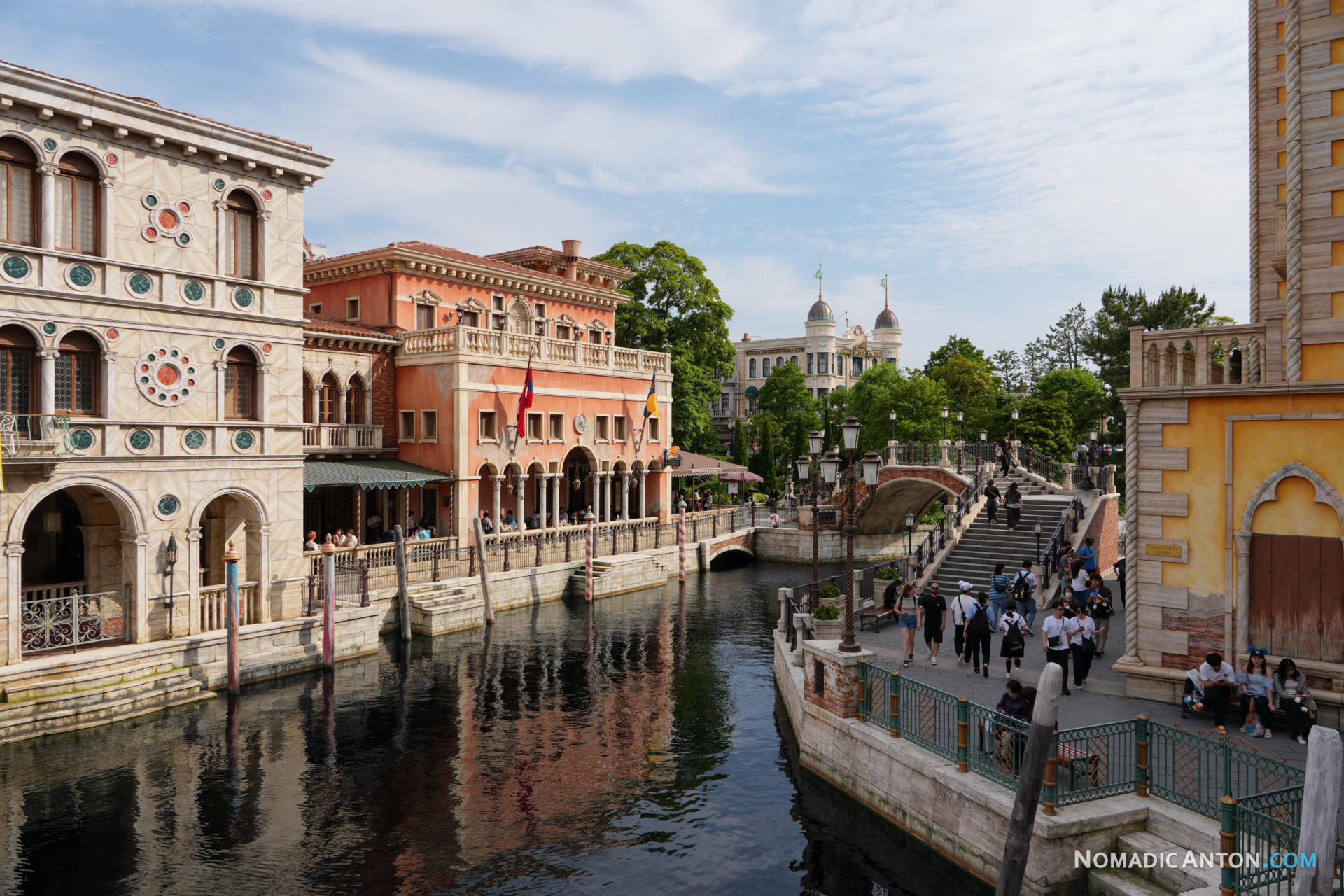 Venetian port with gondolas and canals