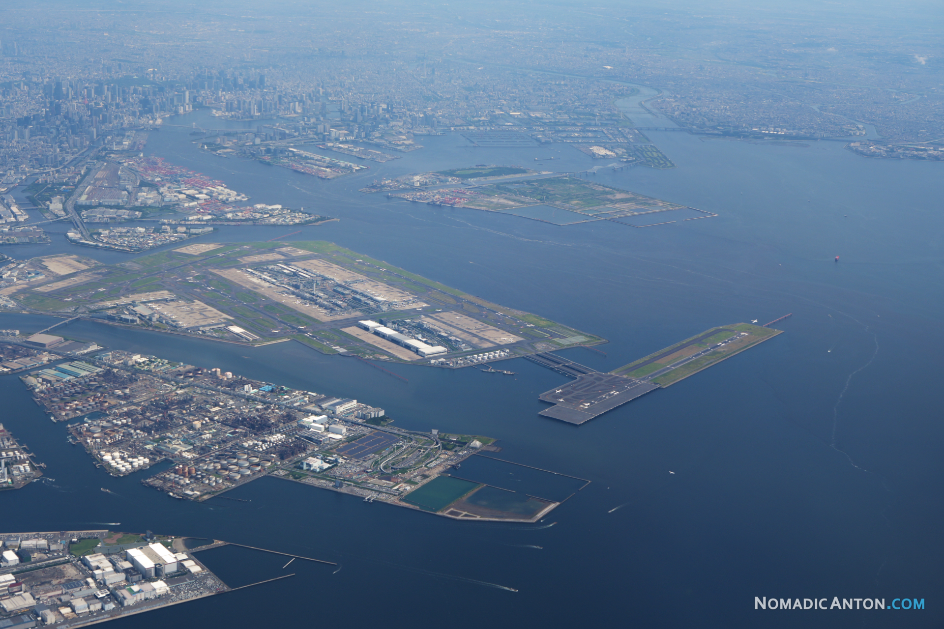 View of Haneda airport after take off