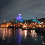 Volcano at night