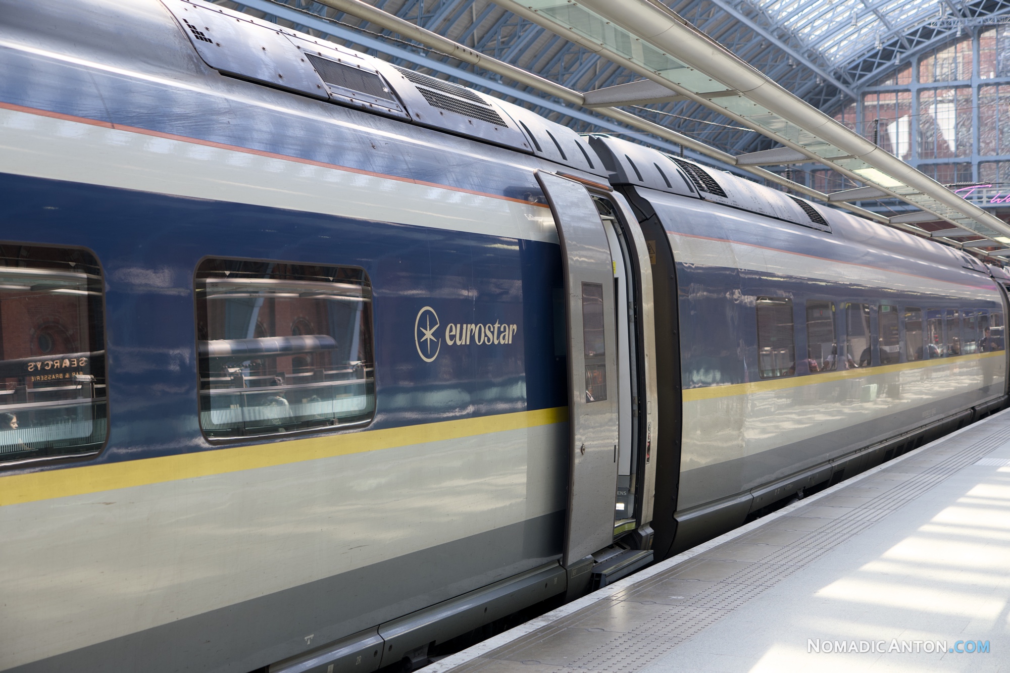 Eurostar train carriage at London St Pancras International