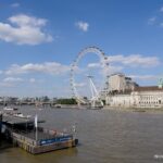 The London Eye ferris wheel viewed across the River Thames